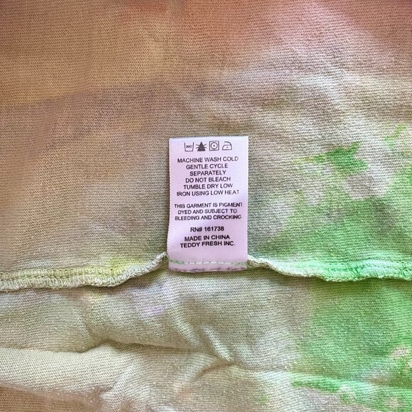 Teddy Fresh Unisex Rainbow Tie-Dye Ice Dyed Short Sleeve T-Shirt size XS - Picture 5 of 5